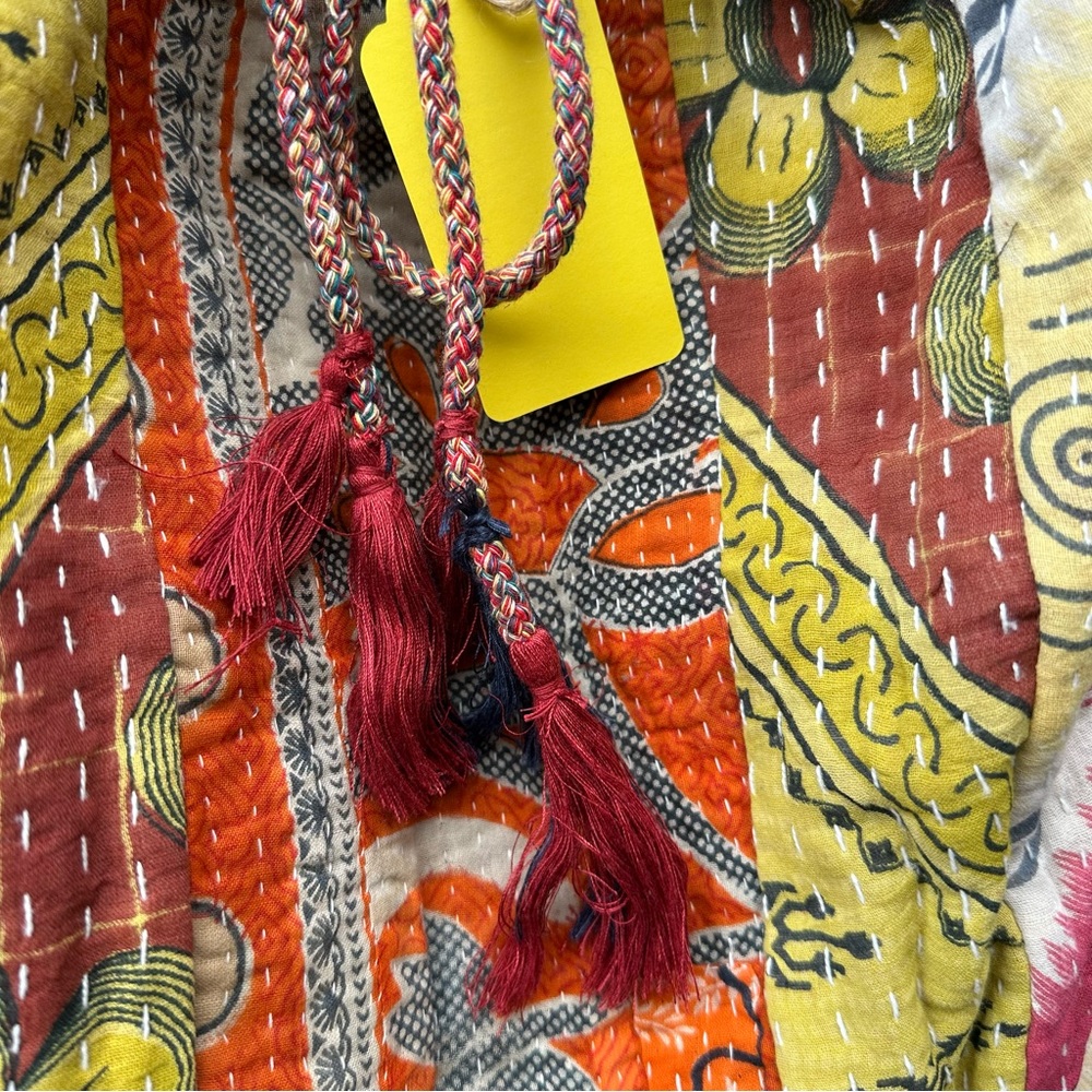 ✨VINTAGE KANTHA SARI BOHO BACKPACK - Picture 5 of 10
